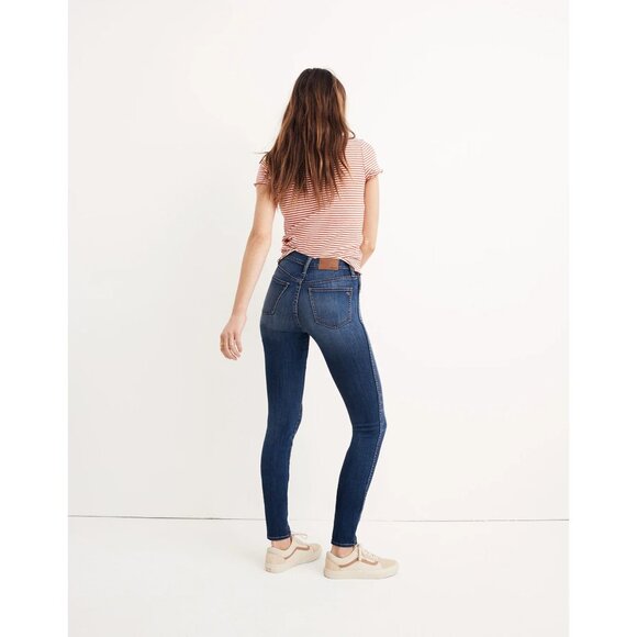 Madewell 10" High-Rise Skinny Jeans in Danny Wash: TENCEL™ Denim Edition Size 25 - Picture 8 of 16